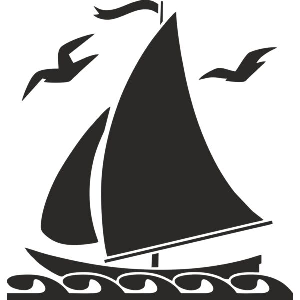 Segelboot Möwen Miniaturansicht