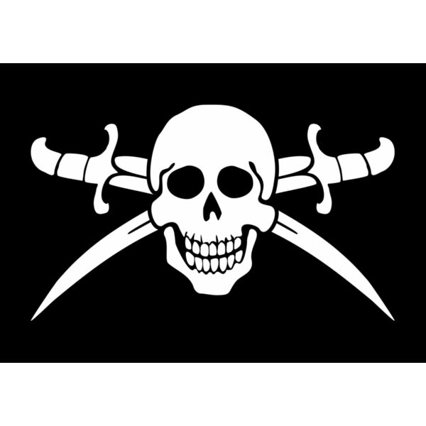 Totenkopf Skull Piraten Flagge Säbel Miniaturansicht